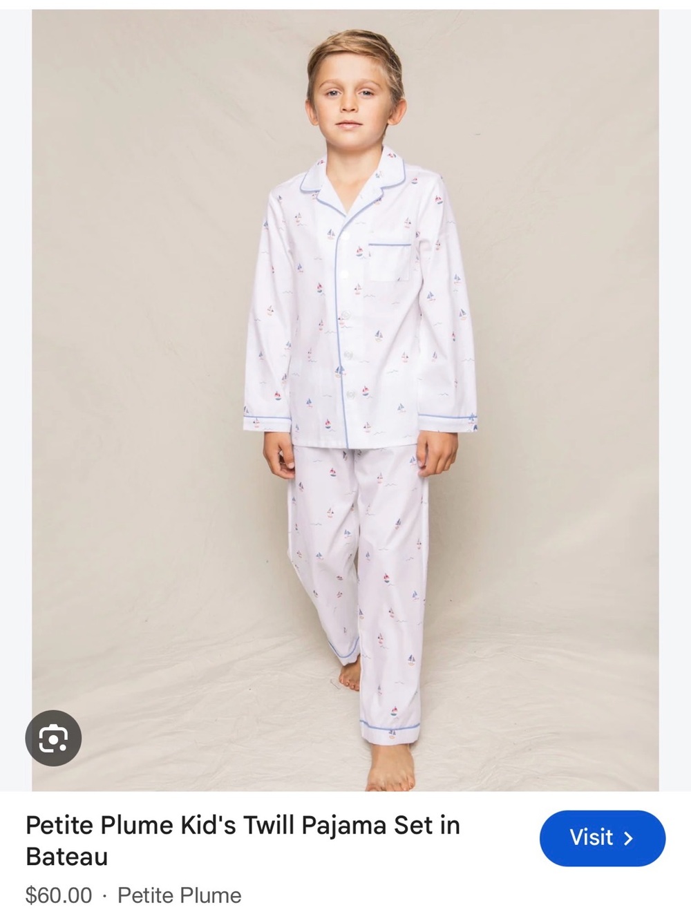 Petite Plume Kids Sailboat Pajama Set
